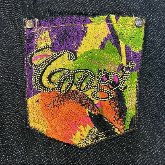 NWT Vintage Y2K Coogi Embroidered Floral Bling Logo Pocket Straight Leg Jeans - Picture 2 of 11